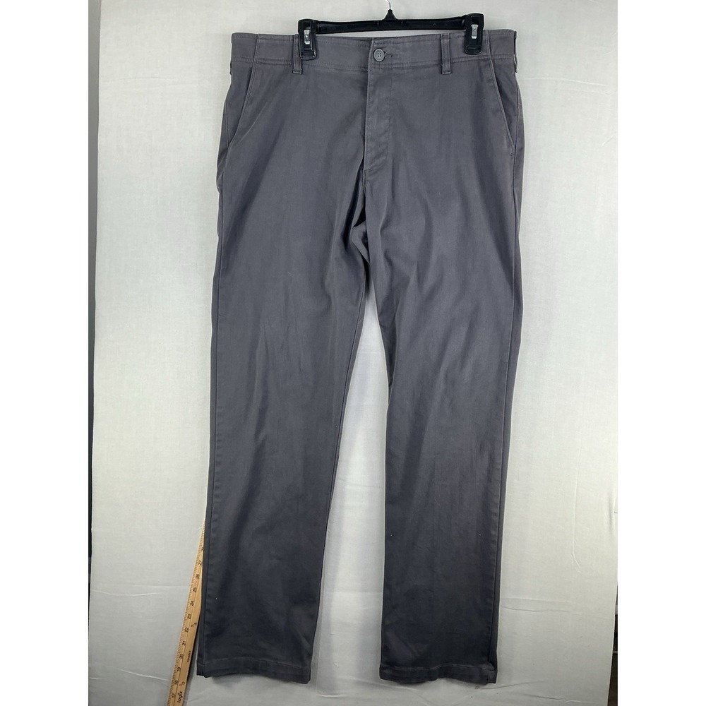 Croft & Barrow Mens 36x34 Gray Straight Leg Stretch Chino Pants